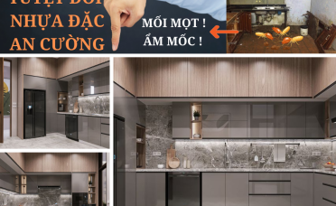 Giải Pháp Tủ Bếp Nhựa Đặc Phủ Laminate và Acrylic An Cường - Chống Nước và Mối Mọt